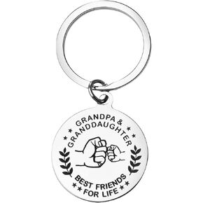Grandpa Keychain from Granddaughter Grandson Funny Grandfather Key Chain Fathers Day Birthday Christmas Gifts