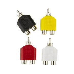 4X RCA Y Splitter 1 Male to 2 Female Cable Adapter，for Audio-Video AV TV Cable Conversion,Plug and Play, Easy to use