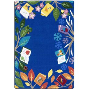 Joy Carpets Books for All Seasons Area Rug in Color Multi, 5'4" x 7'8"