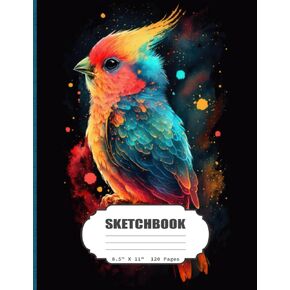Sketchbook: Watercolor Bird Blank Sketch Book for Kids, Adults, Artist Notebook/Journal for Drawing, Writing, Sketching or Doodling,120 Blank Pages, 8.5x11 (Blank Drawing Book)