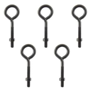 Wright Products Eye Bolt, 5-Pack, 4 inch x .5 inch, Heavy-Duty, Weather-Resistant for Outdoor & Indoor Use - Multipurpose Eye Bolt for Hanging Plants, Decorations, Matte Black