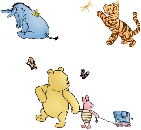 Classic Winnie Pooh Wall Decals Stickers Peel and Stick for Nursery Large, Vintage Baby Winnie Pooh Wall Stickers for Kids Bedroom Decor,Winnie Pooh Wall Decor Stickers in Saudi Arabia