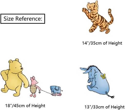 Classic Winnie Pooh Wall Decals Stickers Peel and Stick for Nursery Large, Vintage Baby Winnie Pooh Wall Stickers for Kids Bedroom Decor,Winnie Pooh Wall Decor Stickers in Saudi Arabia