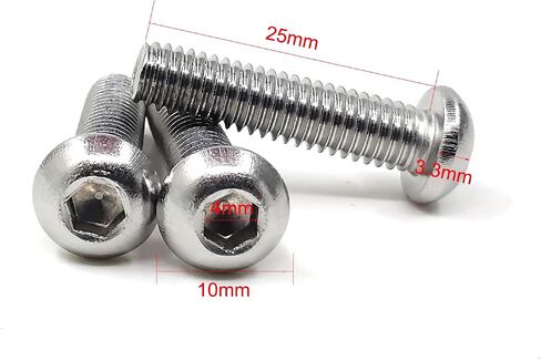M6-1 x 45mm Button Head Socket Cap Bolts Screws, 304 Stainless Steel 18-8, Allen Hex Drive, Full Thread, Bright Finish, Machine Hexagon Screw Drive 30PCS (M6x45) in Saudi Arabia