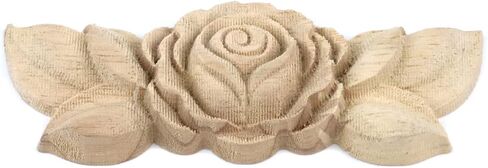 6pcsrose الخشب منحوتة يزين راصعة، ارتفع الخشب منحوتة onlays يزين زهرة الخشب زهرة منحوتة الزاوية راصعة زين باب مجلس الوزراء لخزانة خزانة جدار مضمد السرير خزانة ديكور in Kuwait