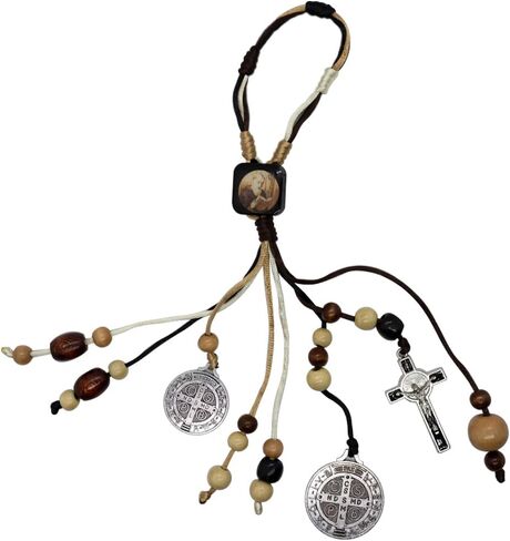 Saint Benedict Home Blessing Ornament | Fits on Your Door Handle | Decorative Wooden Beads, St. Benedict Medals, and a Crucifix | Great Catholic Gift for Confirmation, Ordination, and Housewarming in Saudi Arabia