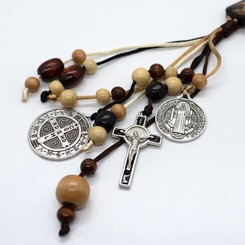 Saint Benedict Home Blessing Ornament | Fits on Your Door Handle | Decorative Wooden Beads, St. Benedict Medals, and a Crucifix | Great Catholic Gift for Confirmation, Ordination, and Housewarming in Saudi Arabia