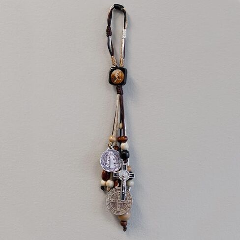 Saint Benedict Home Blessing Ornament | Fits on Your Door Handle | Decorative Wooden Beads, St. Benedict Medals, and a Crucifix | Great Catholic Gift for Confirmation, Ordination, and Housewarming in Saudi Arabia