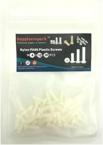 Nylon PA66 Plastic White Color Metric Phillips Pan Head Screws M4X12 30PCS in Saudi Arabia