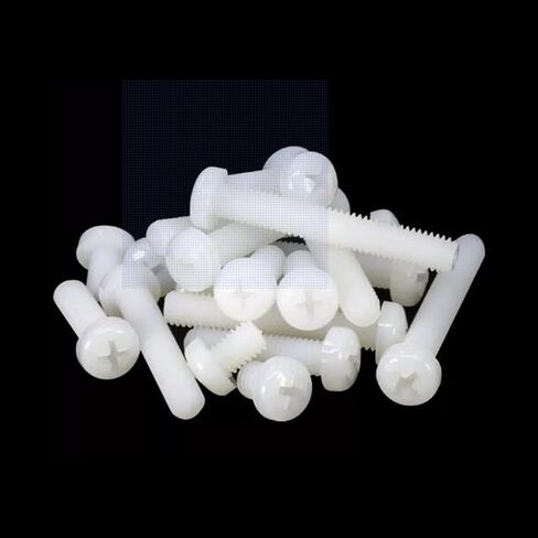 Nylon PA66 Plastic White Color Metric Phillips Pan Head Screws M4X12 30PCS in Saudi Arabia
