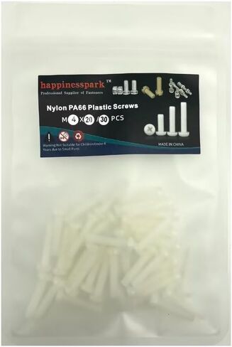 Nylon PA66 Plastic White Color Metric Phillips Pan Head Screws M4X12 30PCS in Saudi Arabia