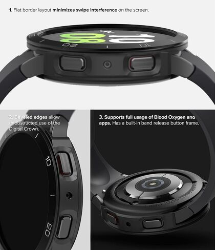 Ringke Air Sports + تصميم الإطار [الأناقة والحماية في واحد] متوافق مع حافظة Samsung Galaxy Watch 5 مقاس 44 مم، غطاء TPU مرن مقاوم للصدمات مع حلقة إطار من الألومنيوم اللاصق - أسود / 11 in Saudi Arabia