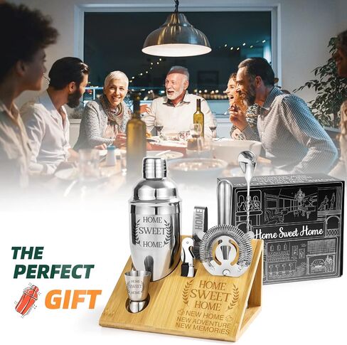 Gifts for Him Boyfriend Gifts, Anniversary Birthday Gifts for Him Boyfriend from Girlfriend Cocktail Shaker Set of 8, Gift for Boyfriend Christmas, Valentine's Day, Bartender Kit with Stand in Saudi Arabia