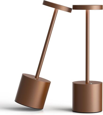 YHT Rechargeable Cordless Table Lamp, 10.25in Small Outdoor Portable Battery Operated Desk Lamps 2 Levels Dimmable Powered Night Light for Dining Restaurant Bar Garden Patio Bedroom Grey in Saudi Arabia