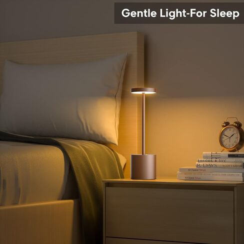YHT Rechargeable Cordless Table Lamp, 10.25in Small Outdoor Portable Battery Operated Desk Lamps 2 Levels Dimmable Powered Night Light for Dining Restaurant Bar Garden Patio Bedroom Grey in Saudi Arabia