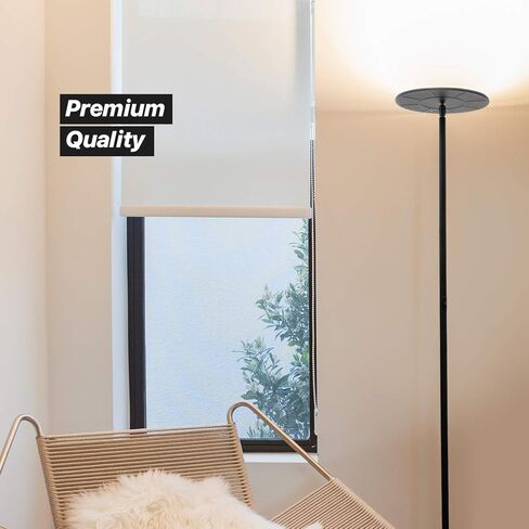 مصباح أرضي LED من Brightech Sky Flux Dimmable - مصباح أرضي فائق السطوع لغرفة المعيشة والمكاتب - مصباح قائم Torchiere مع 3 خيارات إضاءة، مصباح طويل لقراءة غرفة النوم والمزيد - برونزي in Kuwait