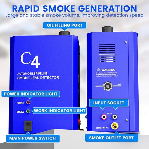 Automotive Smoke Machine Leak Detector, EVAP Smoke Machine Leak Tester for All 12V DC Vehicles in Vacuum，Fuel Diagnostic Pipe System, Leak Detection with Built-in Air Pump in Saudi Arabia