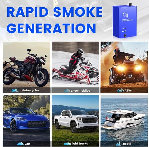 Automotive Smoke Machine Leak Detector, EVAP Smoke Machine Leak Tester for All 12V DC Vehicles in Vacuum，Fuel Diagnostic Pipe System, Leak Detection with Built-in Air Pump in Saudi Arabia