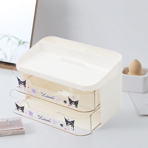 Cute Desk Organizer, Two Drawers Plastic Desktop Organizer with Phone Holder Stand for Girls Bedroom in Saudi Arabia