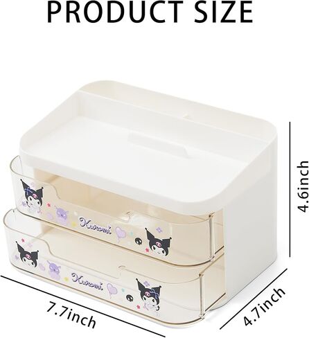 Cute Desk Organizer, Two Drawers Plastic Desktop Organizer with Phone Holder Stand for Girls Bedroom in Saudi Arabia