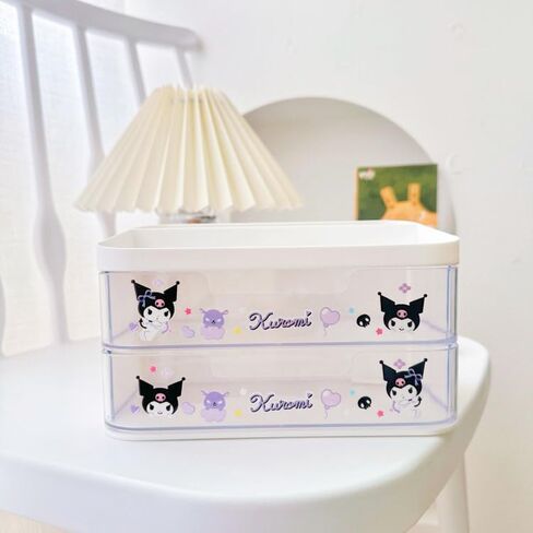Cute Desk Organizer, Two Drawers Plastic Desktop Organizer with Phone Holder Stand for Girls Bedroom in Saudi Arabia