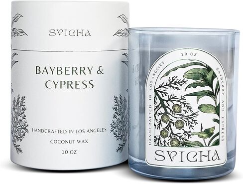 Candle Crackling Wood Scented Eco-Friendly, Candles with Fragrance Oils, Organic Candles Non Toxic, Coconut Wax Candle, Gift Candles Crackle (Cypress and Bayberry) in Saudi Arabia