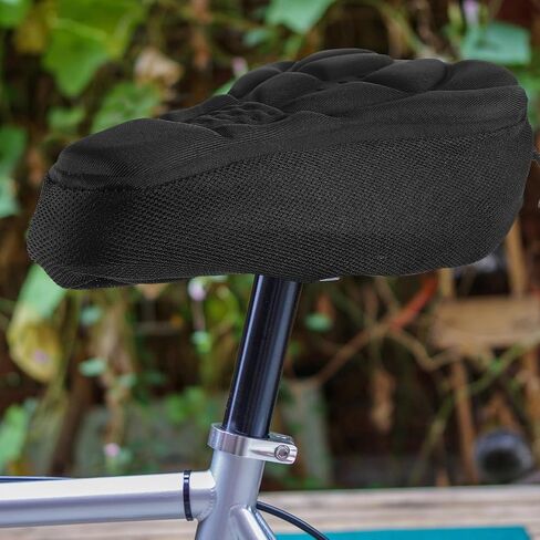 VICASKY جل غطاء مقعد الدراجة مبطن أغطية سرج الدراجة للنساء والرجال، وسادة مقعد الدراجة الأكثر راحة تناسب ممارسة الطرق الجبلية تدور في الأماكن المغلقة وركوب الدراجات في الهواء الطلق in Kuwait
