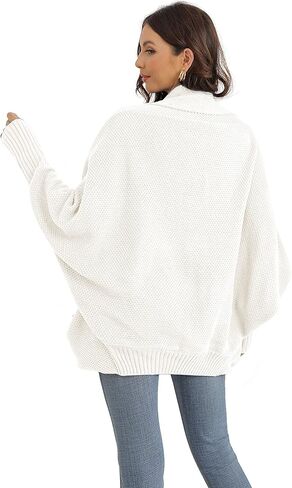 سترة حريمي من GRECERELLE فضفاضة مفتوحة من الأمام وأكمام طويلة وياقة شال كبيرة الحجم مع جيوب in Kuwait