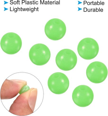 PATIKIL 6/8/10mm Glow Fishing Beads Assortment, 220Pcs Soft Plastic Round Rubber Luminous Fishing Bait Eggs Rig Bead Tackle Lures Accessories with Storage Box in Saudi Arabia