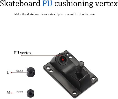 8PCS Black Quad Skateboard Shock Mount Kit Longboard Deck Edge Protector Skateboard Deck Guard Protector Skateboard Guard Replacement Pivot Cup in Saudi Arabia