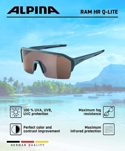 ALPINA contrast-enhancing & shatter-proof cycling glasses for men & women, 100% UV protection, RAM HR Q-LITE in Saudi Arabia