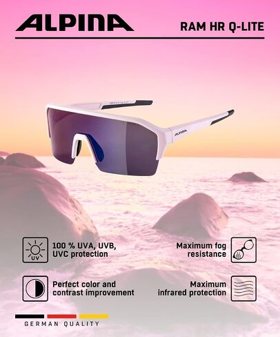 ALPINA contrast-enhancing & shatter-proof cycling glasses for men & women, 100% UV protection, RAM HR Q-LITE in Saudi Arabia