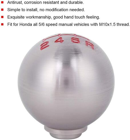 Car Gear Shift Knob Ball Manual Transmission Shifter Car Shift Head M10x1.5 Thread for Honda Civic/City/CRV(6 Speed) in Saudi Arabia