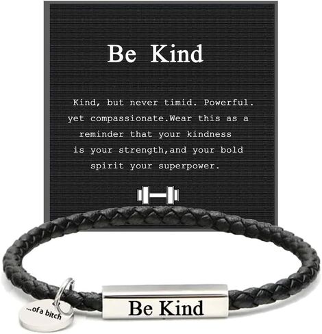 سوار أنبوب تحفيزي من LIU JUN Be Kind للنساء والرجال، قلادة عملة ملهمة من To My Man سوار من الفولاذ المقاوم للصدأ مجوهرات هدية شخصية بسيطة in Kuwait