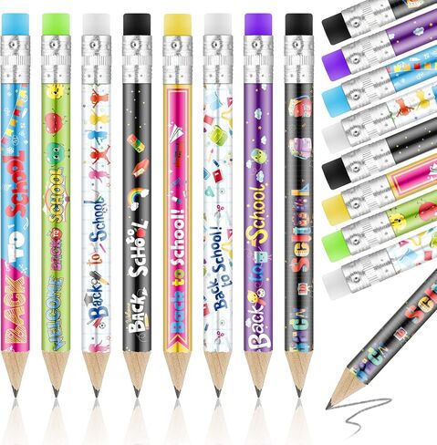 Woanger 72 Pcs Welcome Back to School Pencils First Day of School Pencils Fun Kindergarten Pencils Mini Pencils with Erasers Pencils Gifts for Kids Students Teens Classroom Reward Party Supplies in Saudi Arabia