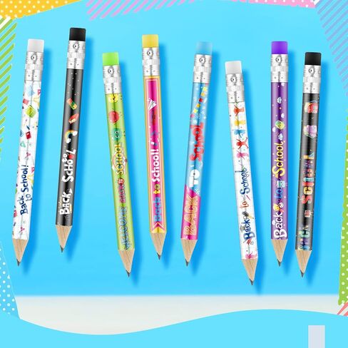 Woanger 72 Pcs Welcome Back to School Pencils First Day of School Pencils Fun Kindergarten Pencils Mini Pencils with Erasers Pencils Gifts for Kids Students Teens Classroom Reward Party Supplies in Saudi Arabia
