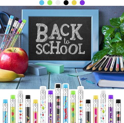 Woanger 72 Pcs Welcome Back to School Pencils First Day of School Pencils Fun Kindergarten Pencils Mini Pencils with Erasers Pencils Gifts for Kids Students Teens Classroom Reward Party Supplies in Saudi Arabia
