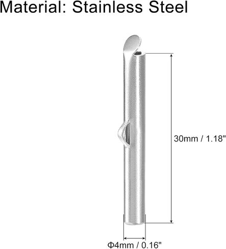 uxcell 30Pcs Slide on End Clasps, 25mm Tube Ball Bead Slider Crimp Ends for Multi-Strand DIY Craft Making, Silver Tone in Saudi Arabia