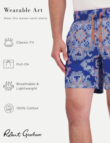 Robert Graham Men's Loki Woven Swim Shorts in Saudi Arabia