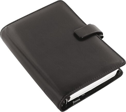Filofax Metropol Organizer, Personal Size, Black - Leather-Look, Six Rings, Week-to-View Calendar Diary, Multilingual, 2024 (C026902-24) in Saudi Arabia