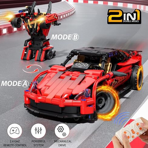 Remote Control Racing Car Building Kit, Compatible with Lego STEM Toys for Kids 2 in 1 Model Car Kit 425 PCS, Gifts Toys for Age 6-12 Years Old Kids Boys in Saudi Arabia