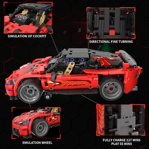 Remote Control Racing Car Building Kit, Compatible with Lego STEM Toys for Kids 2 in 1 Model Car Kit 425 PCS, Gifts Toys for Age 6-12 Years Old Kids Boys in Saudi Arabia