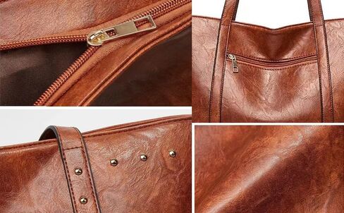 Barsine Tote Bag for Women PU Leather Handbag Vintage Shoulder Bag Classic Purse in Saudi Arabia