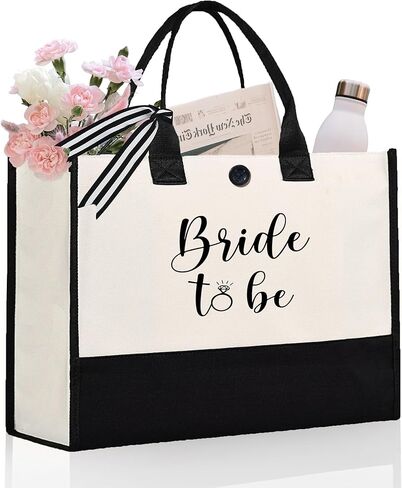 Bride Gifts - Canvas Tote Bag for Bride, Bride to Be Gifts, Engagement Gift for Her, Bridal Shower Gifts in Kuwait