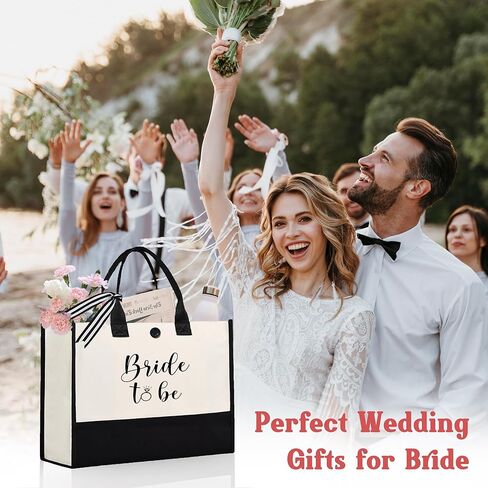 Bride Gifts - Canvas Tote Bag for Bride, Bride to Be Gifts, Engagement Gift for Her, Bridal Shower Gifts in Kuwait