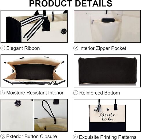 Bride Gifts - Canvas Tote Bag for Bride, Bride to Be Gifts, Engagement Gift for Her, Bridal Shower Gifts in Kuwait