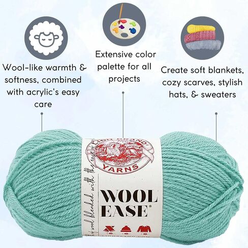 Lion Brand Wool Ease Rainforest 620-078 (3-Skeins - Same Dye Lot) Worsted Medium #4 Acrylic, Wool Yarn for Crocheting and Knitting with Project Bag in Saudi Arabia