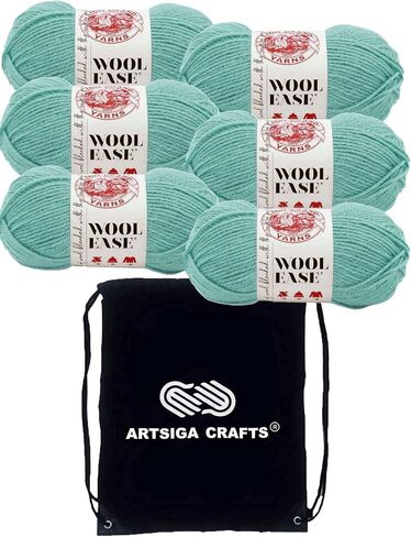 Lion Brand Wool Ease Rainforest 620-078 (3-Skeins - Same Dye Lot) Worsted Medium #4 Acrylic, Wool Yarn for Crocheting and Knitting with Project Bag in Saudi Arabia