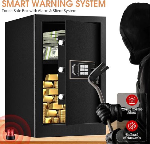 2.6 Cubic Feet Large Home Safe Fireproof Waterproof, Digital Home Security Safe Box with Electronic Keypad & Keys, Personal Home Safe for Firearm Medicine Money Documents Valuables in Saudi Arabia