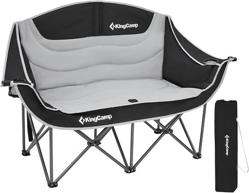 كرسي تخييم KingCamp Loveseat لشخصين، كرسي تخييم مزدوج كبير الحجم شديد التحمل للاستخدام في الهواء الطلق، والتخييم، والسفر، ودعم 440 رطلاً in Saudi Arabia